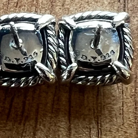 David Yurman Chatelaine Diamond and Black Onyx Earrings SS/14KWG POSTS - Picture 6 of 10